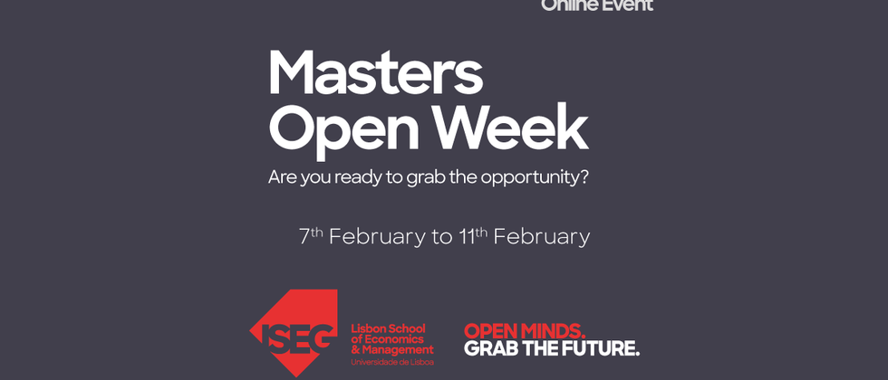 ISEG Masters Open Week de 7 a 11 de fevereiro de 2022 online